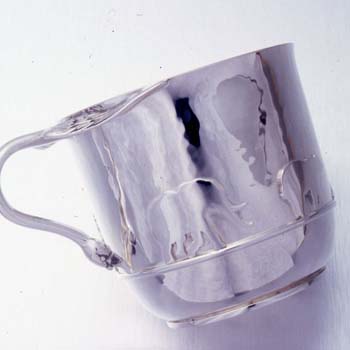 Sterling Silver Baby Cup with Swan Handle